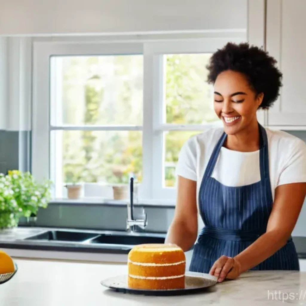 전기오븐과 가스오븐의 차이 - **Prompt:** A cheerful woman in a clean apron, gently holding a cooling rack with a perfectly baked,...